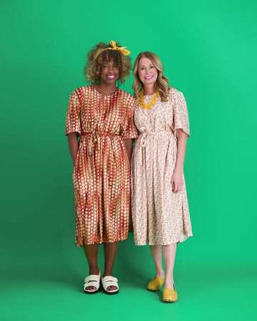 Back-snap Pearl Button Dress