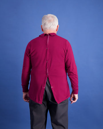 Mens L/S Back Snap Polo